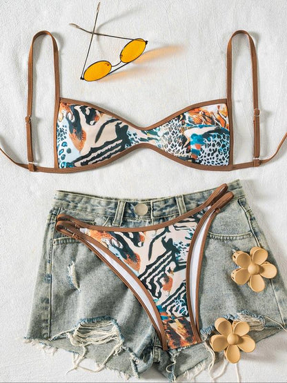 Underwire Print Bikini Set - Dotty