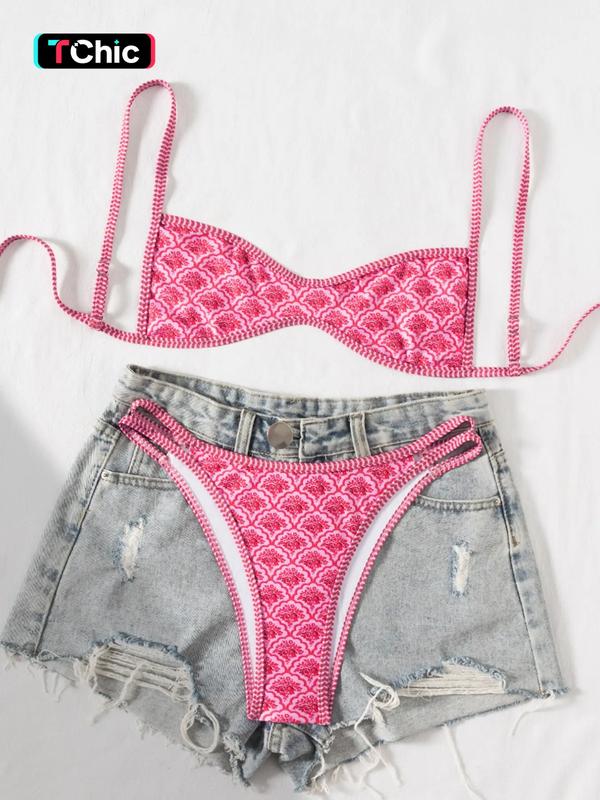 Underwire Print Bikini Set - Dotty