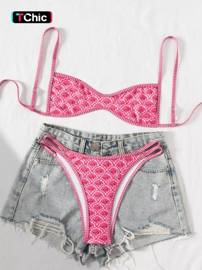 Underwire Print Bikini Set - Dotty