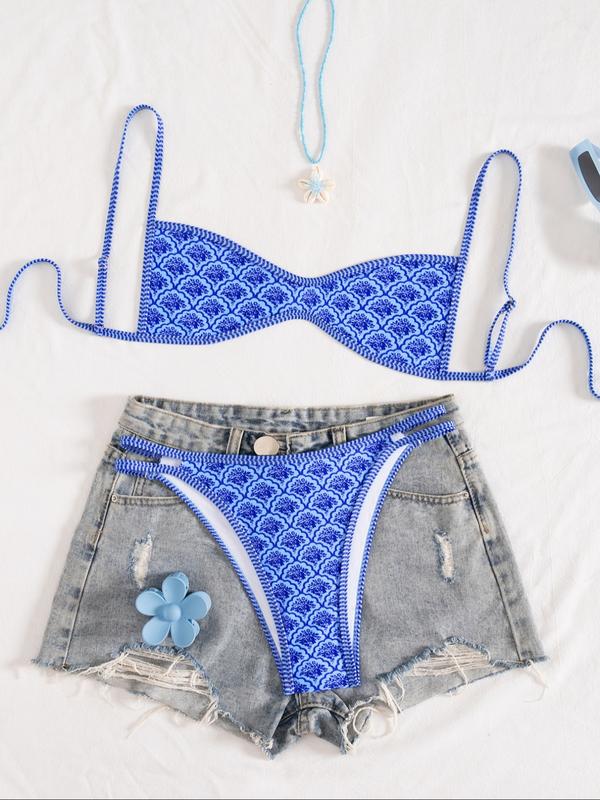 Underwire Print Bikini Set - Dotty